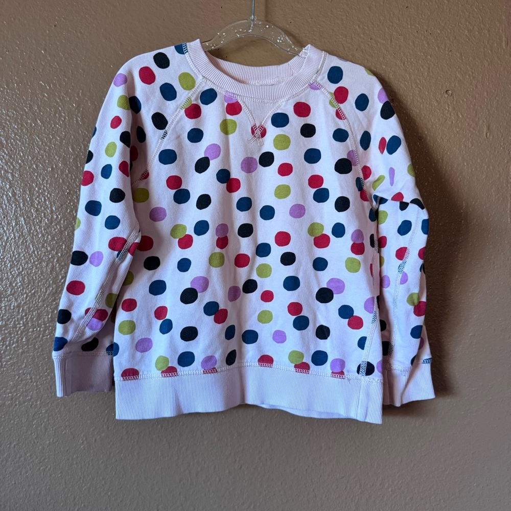 Hanna Andersson pink polka dots sweater size 8